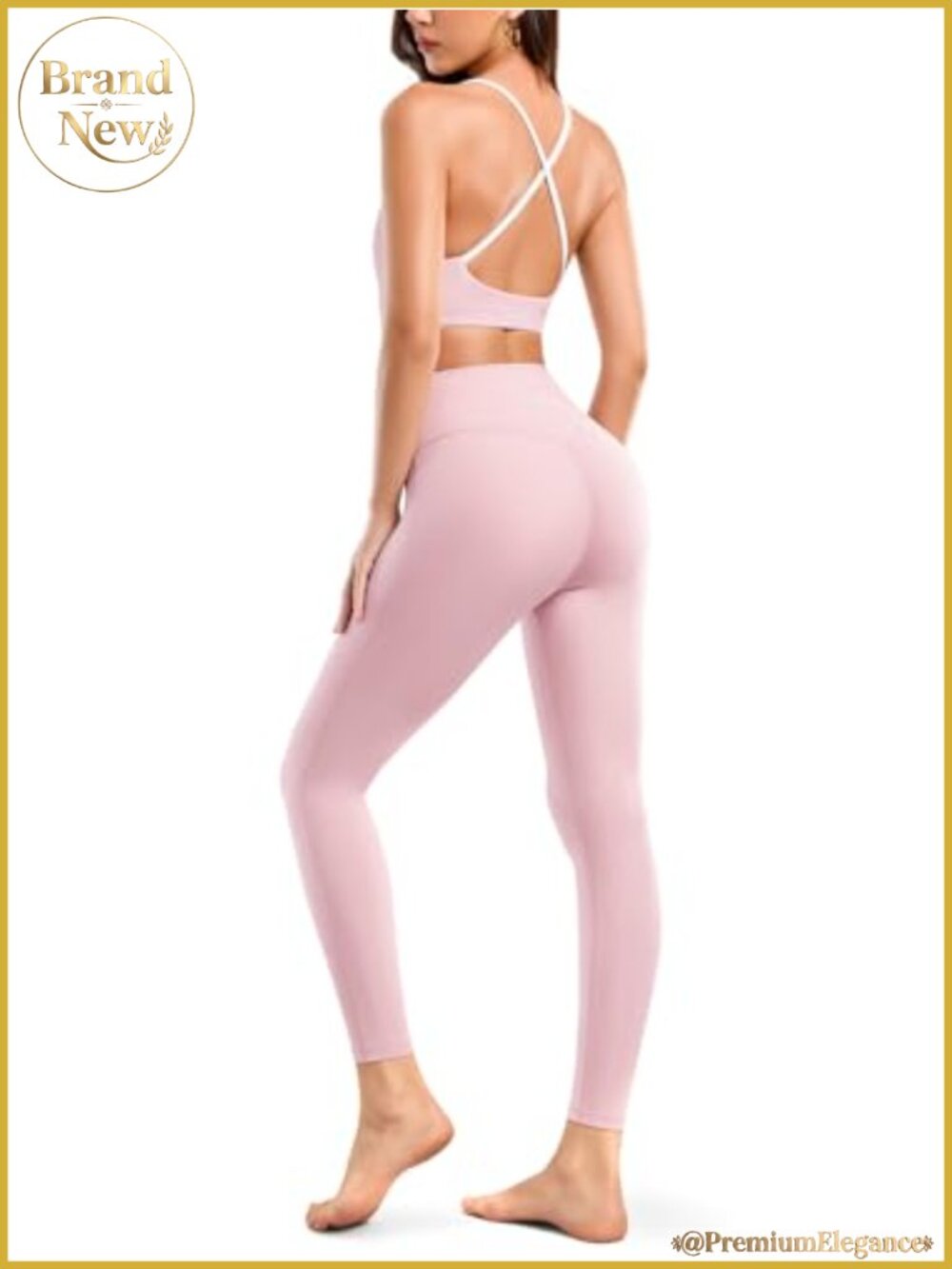 2 Piece Workout Set Camisole Tank & Seamless Leggings Nylon Activewear